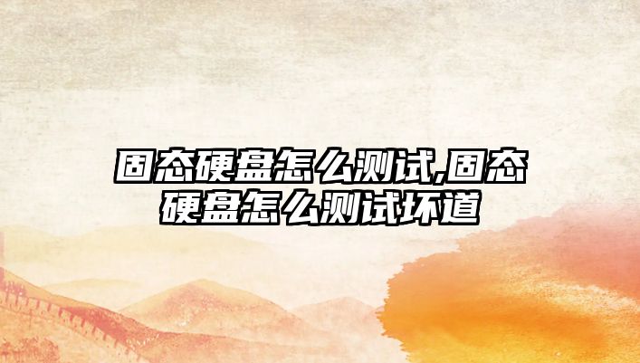 固態(tài)硬盤怎么測試,固態(tài)硬盤怎么測試壞道