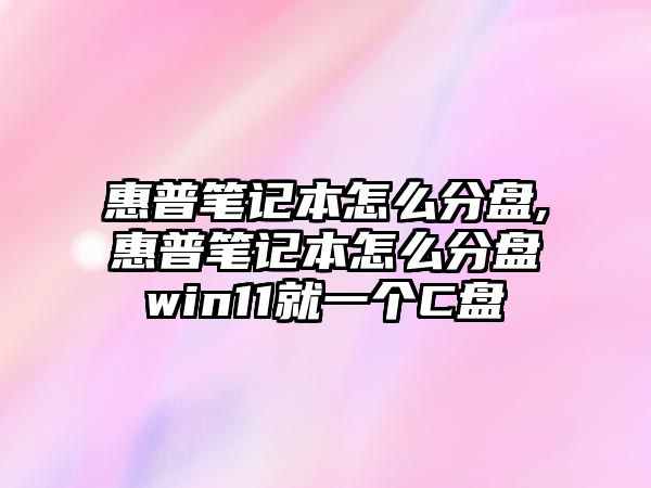 惠普筆記本怎么分盤,惠普筆記本怎么分盤win11就一個C盤