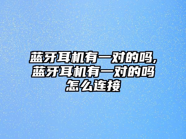 藍(lán)牙耳機(jī)有一對(duì)的嗎,藍(lán)牙耳機(jī)有一對(duì)的嗎怎么連接