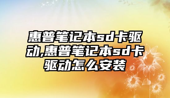 惠普筆記本sd卡驅(qū)動(dòng),惠普筆記本sd卡驅(qū)動(dòng)怎么安裝