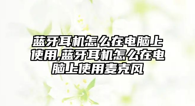 藍(lán)牙耳機(jī)怎么在電腦上使用,藍(lán)牙耳機(jī)怎么在電腦上使用麥克風(fēng)